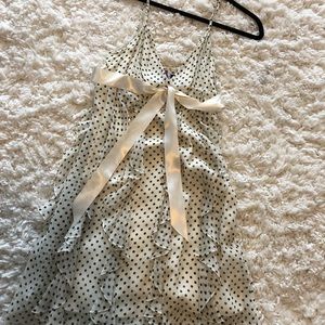 BCBG Cream and Blavk Polka Dot Dress